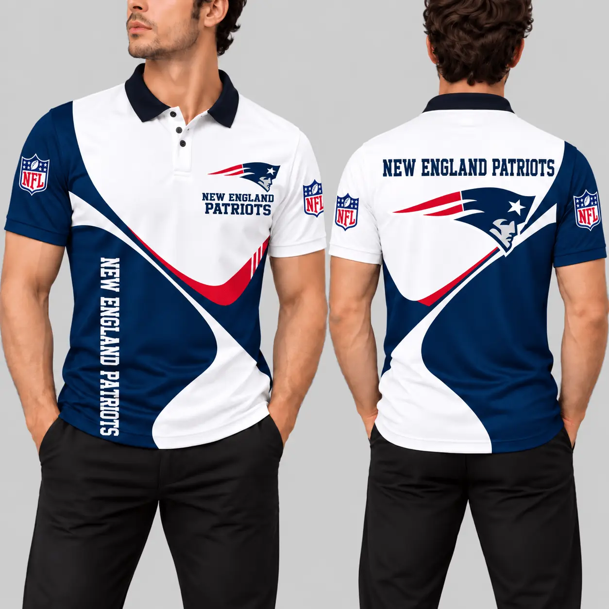 New England Patriots | NFL Curve Panel Polo Shirt