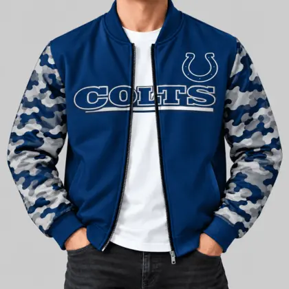 Indianapolis Colts | NFL Camo Sleeve Baseball Jacket