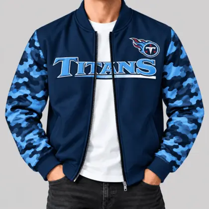 Tennessee Titans | NFL Camo Sleeve Baseball Jacket