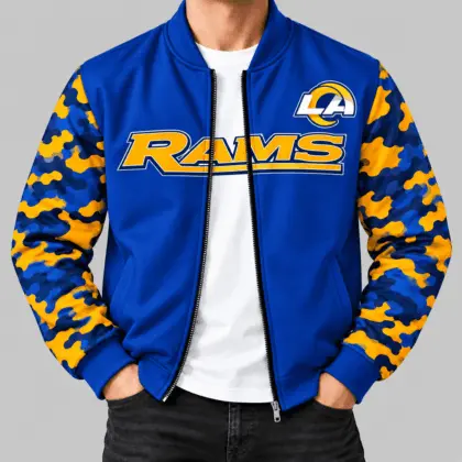 Los Angeles Rams | NFL Camo Sleeve Baseball Jacket