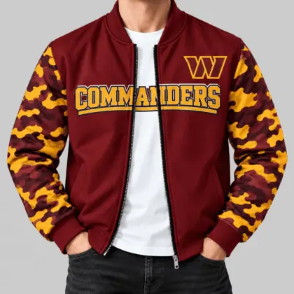 Washington Commanders | NFL Camo Sleeve Baseball Jacket