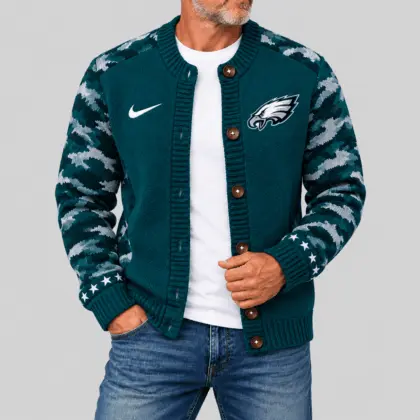 Philadelphia Eagles | NFL Camo Sleeve Knit Cardigan