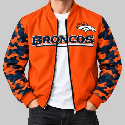Denver Broncos | NFL Camo Sleeve Baseball Jacket