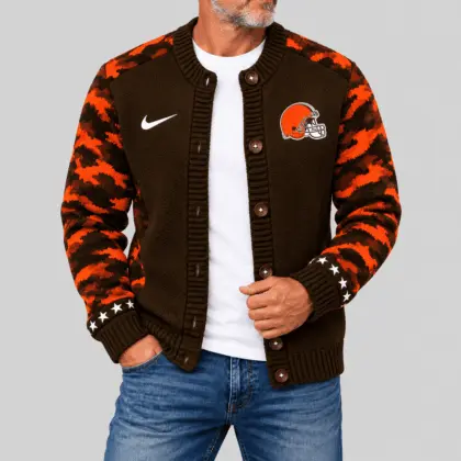 Cleveland Browns | NFL Camo Sleeve Knit Cardigan