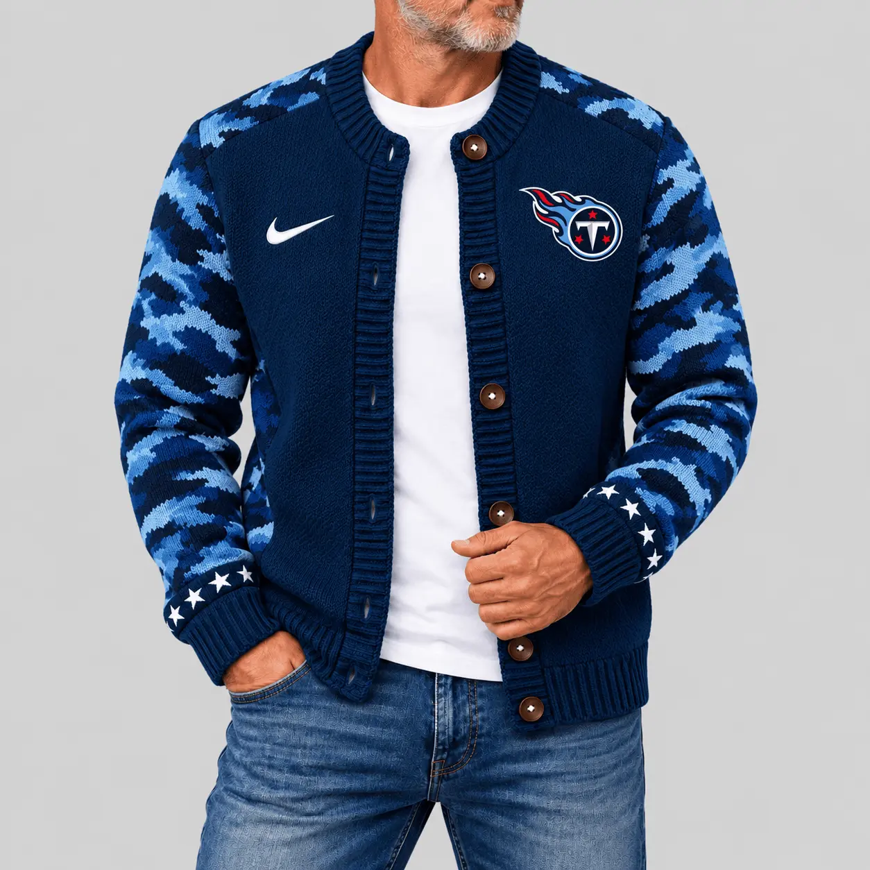 Tennessee Titans | NFL Camo Sleeve Knit Cardigan