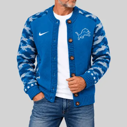 Detroit Lions | NFL Camo Sleeve Knit Cardigan