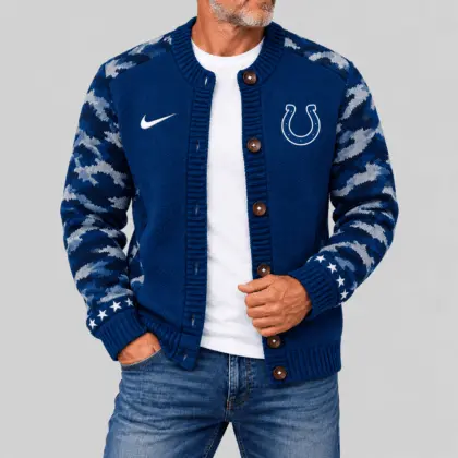 Indianapolis Colts | NFL Camo Sleeve Knit Cardigan