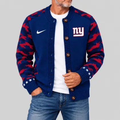 New York Giants | NFL Camo Sleeve Knit Cardigan