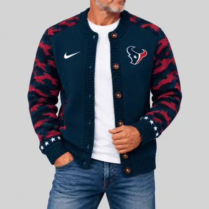 Houston Texans | NFL Camo Sleeve Knit Cardigan