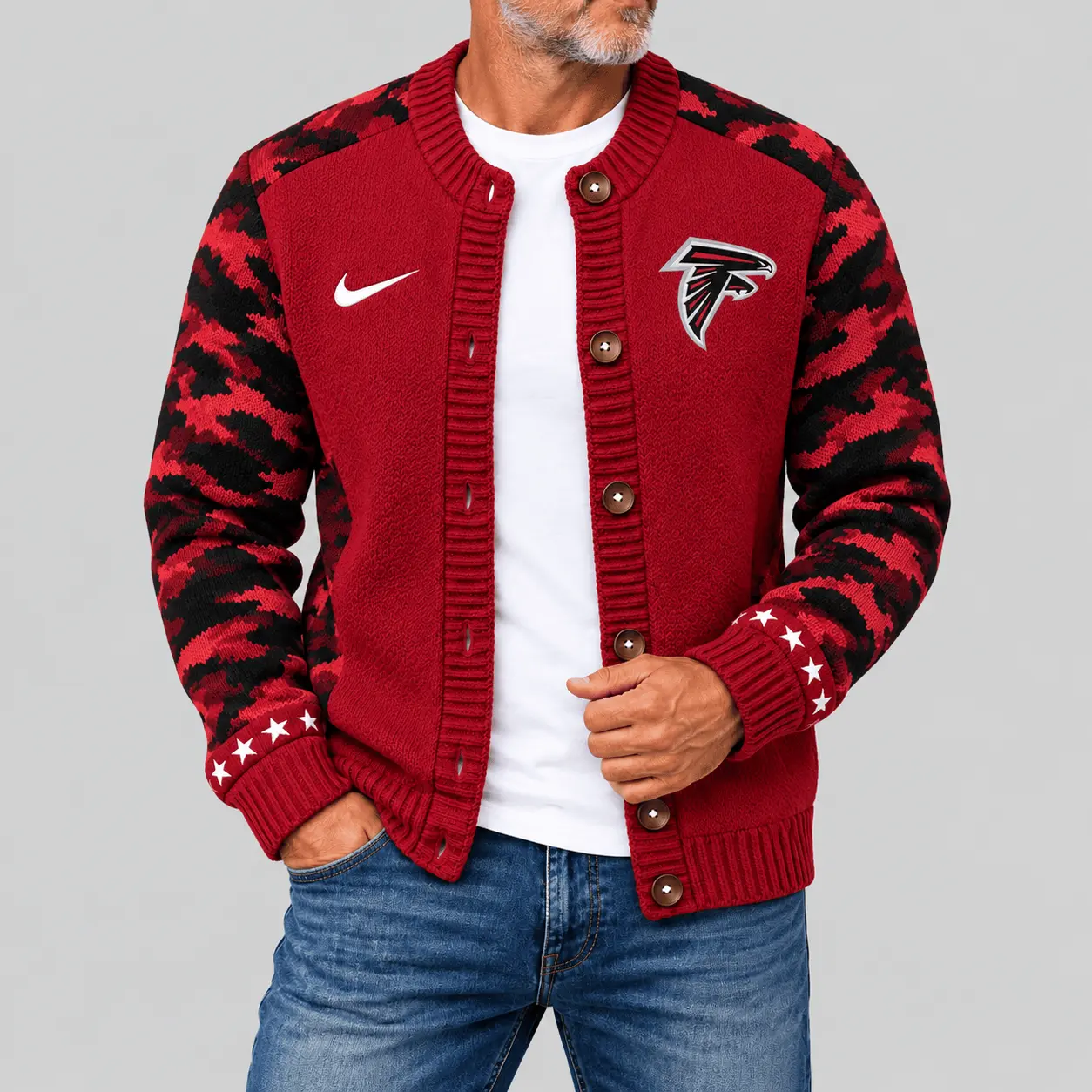 Atlanta Falcons | NFL Camo Sleeve Knit Cardigan