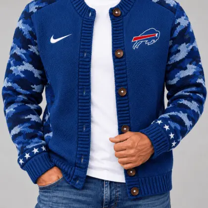 Buffalo Bills | NFL Camo Sleeve Knit Cardigan