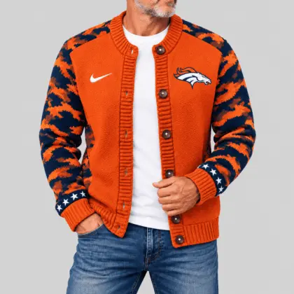 Denver Broncos | NFL Camo Sleeve Knit Cardigan