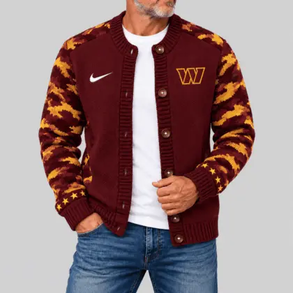 Washington Commanders | NFL Camo Sleeve Knit Cardigan