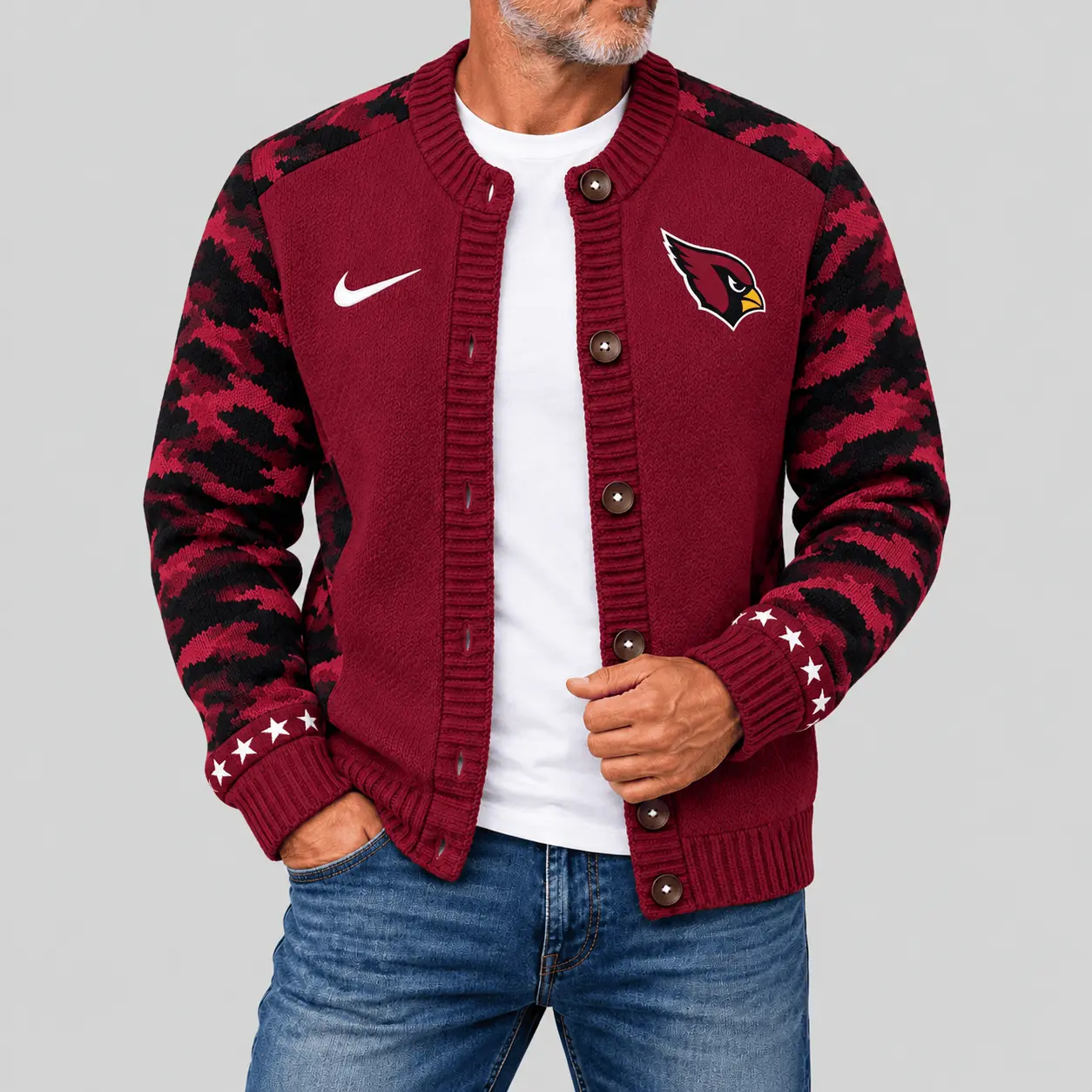Arizona Cardinals | NFL Camo Sleeve Knit Cardigan