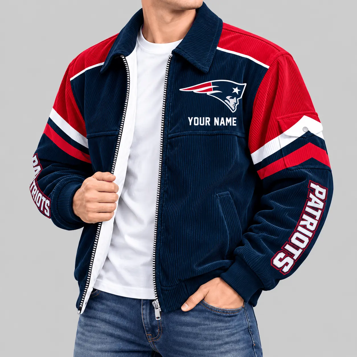 New England Patriots | NFL Corduroy Collar Work Jacket
