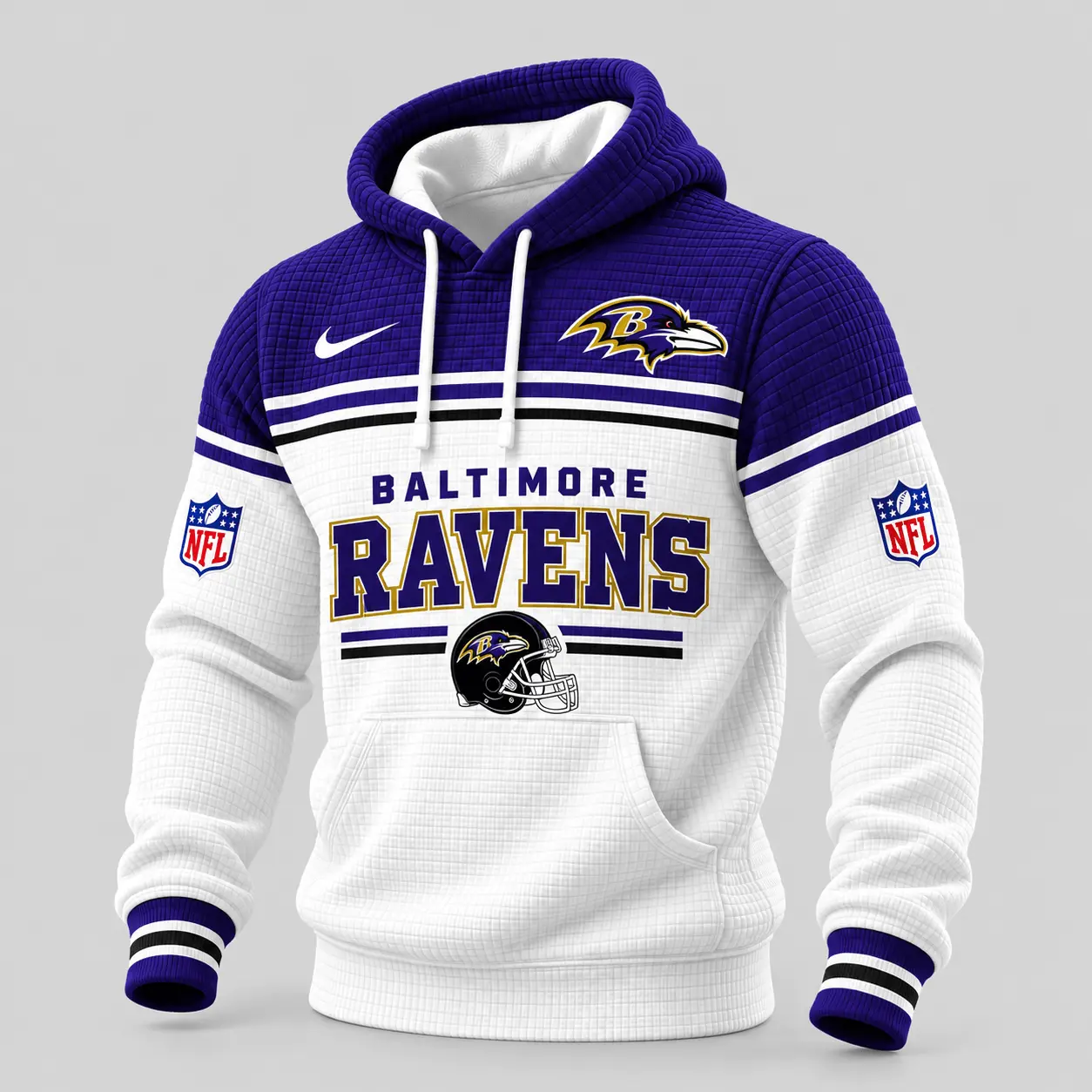 Baltimore Ravens | NFL Stripe Trim Waffle Hoodie