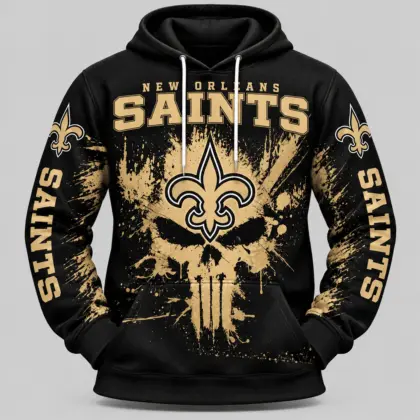 New Orleans Saints | NFL Skull Splatter Hoodie