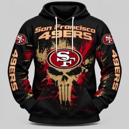 San Francisco 49ers | NFL Skull Splatter Hoodie