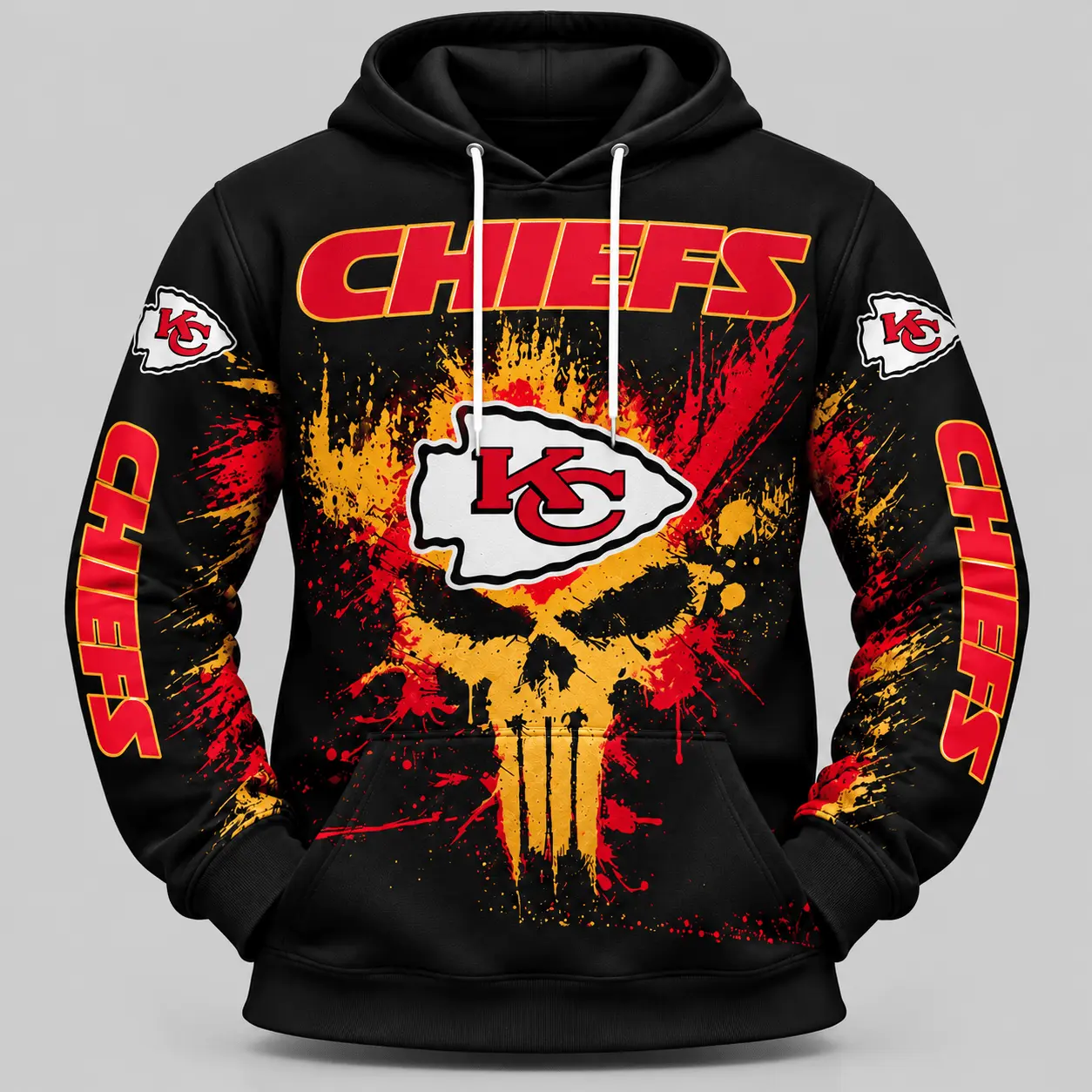 Kansas City Chiefs | NFL Skull Splatter Hoodie