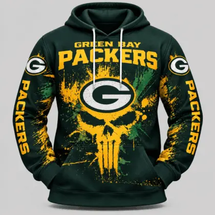 Green Bay Packers | NFL Skull Splatter Hoodie