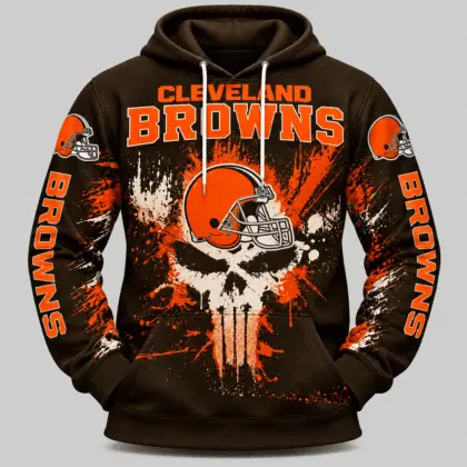 Cleveland Browns | NFL Skull Splatter Hoodie