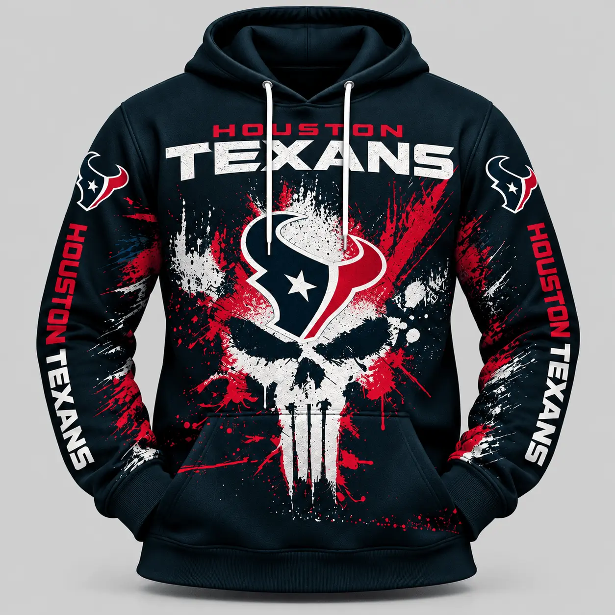Houston Texans | NFL Skull Splatter Hoodie