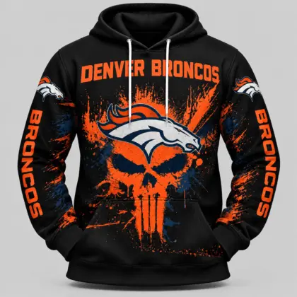 Denver Broncos | NFL Skull Splatter Hoodie