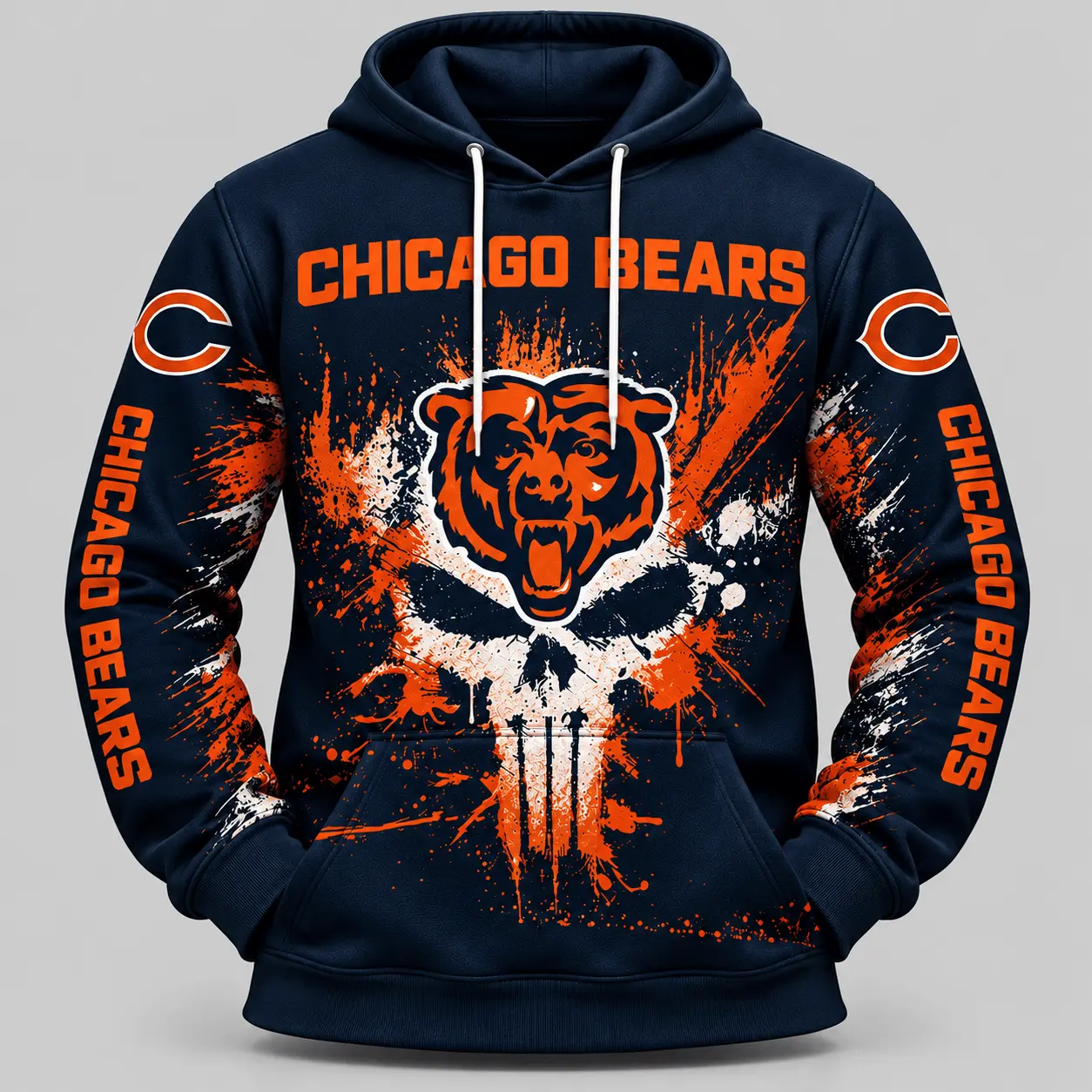 Chicago Bears | NFL Skull Splatter Hoodie