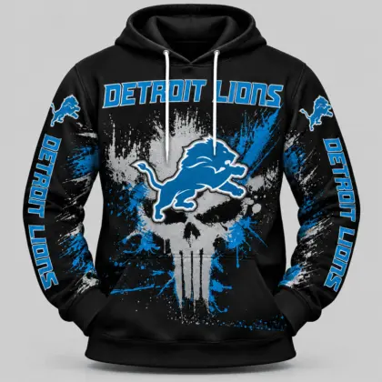 Detroit Lions | NFL Skull Splatter Hoodie
