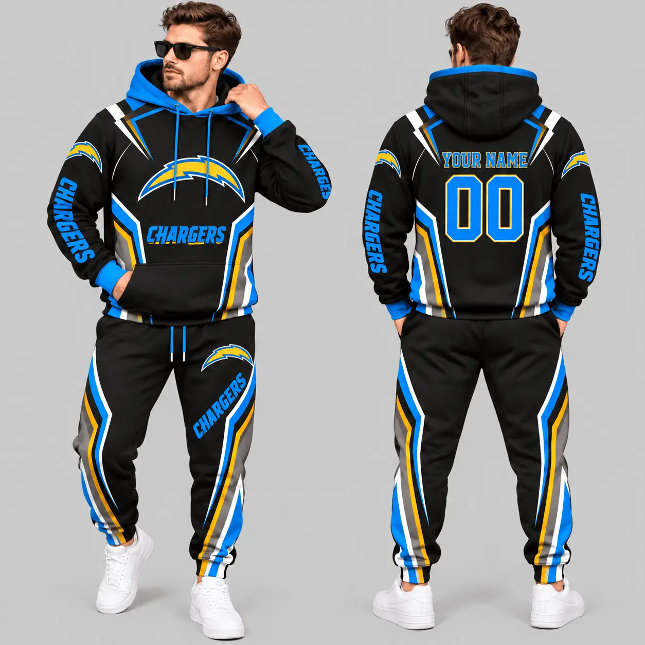 Los Angeles Chargers | NFL Gradient Stripe Tracksuit Set