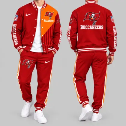 Tampa Bay Buccaneers | NFL Split Panel Baseball Jacket Jogger Set