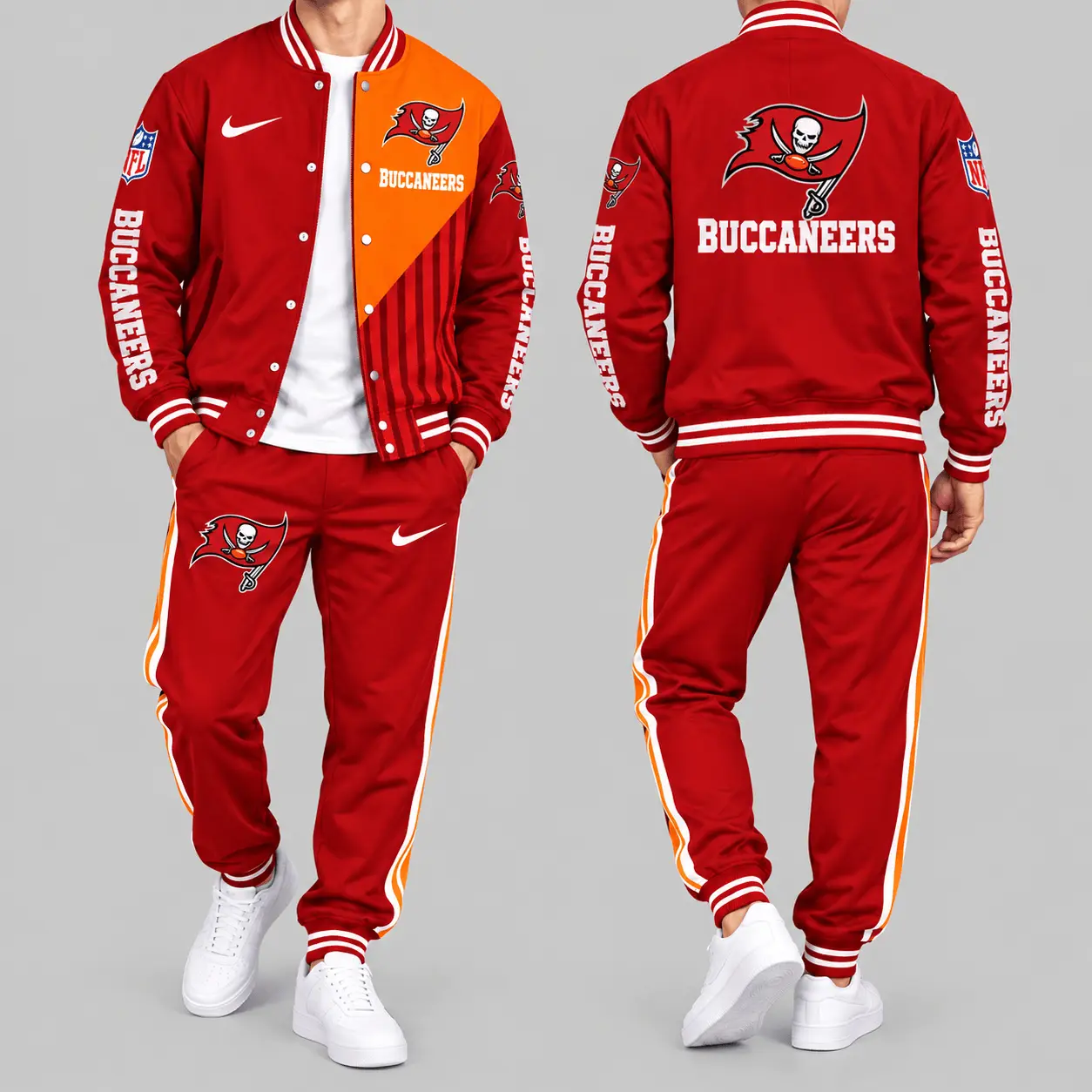Tampa Bay Buccaneers | NFL Split Panel Baseball Jacket Jogger Set