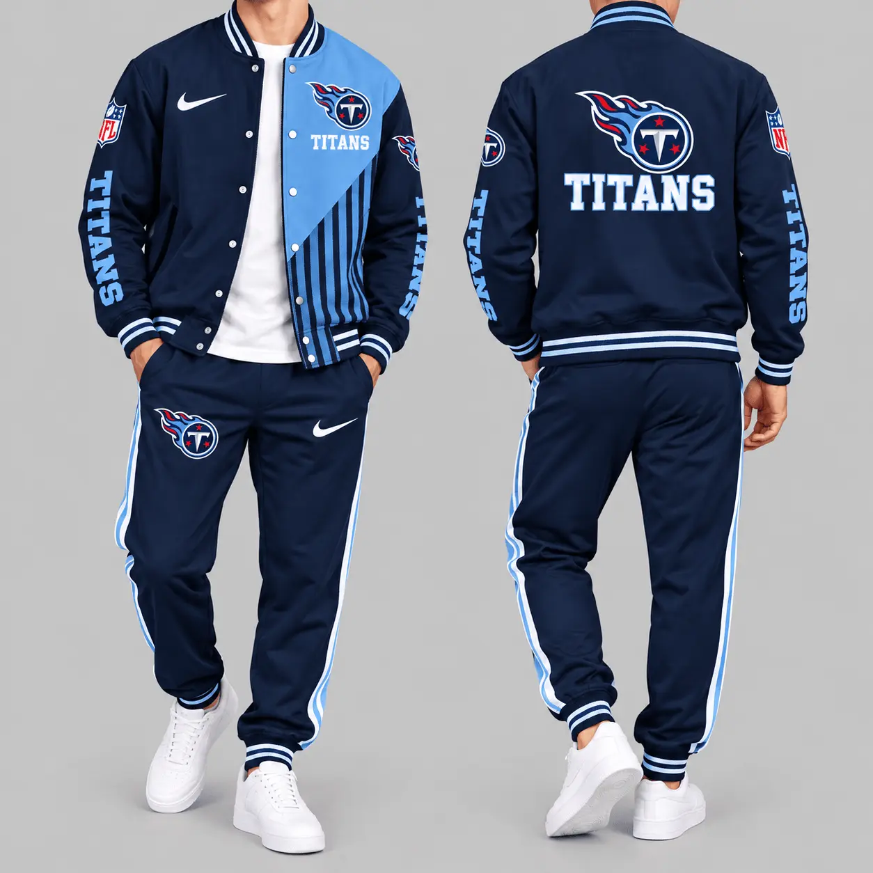 Tennessee Titans | NFL Split Panel Baseball Jacket Jogger Set