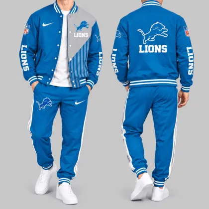 Detroit Lions | NFL Split Panel Baseball Jacket Jogger Set
