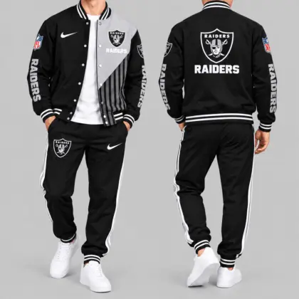 Las Vegas Raiders | NFL Split Panel Baseball Jacket Jogger Set