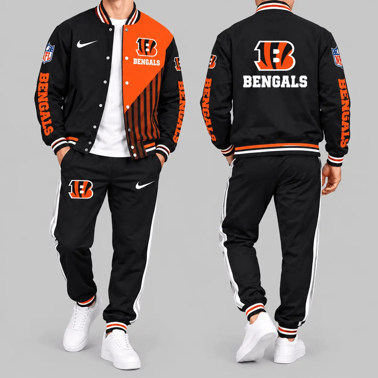 Cincinnati Bengals | NFL Split Panel Baseball Jacket Jogger Set
