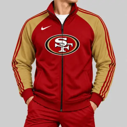 San Francisco 49ers | NFL Contrast Sleeve Full Zip Jacket