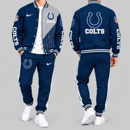 Indianapolis Colts | NFL Split Panel Baseball Jacket Jogger Set