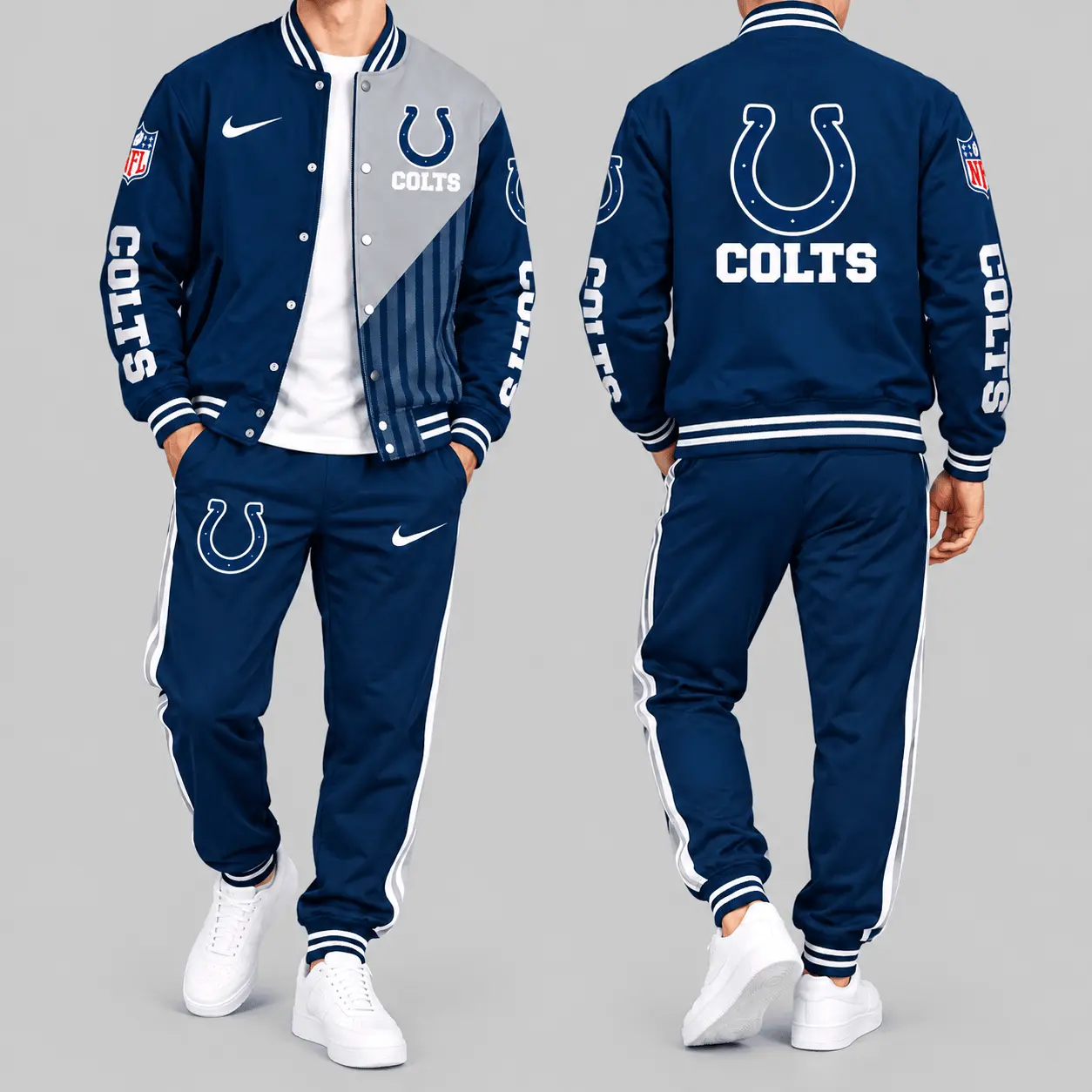 Indianapolis Colts | NFL Split Panel Baseball Jacket Jogger Set