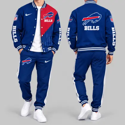 Buffalo Bills | NFL Split Panel Baseball Jacket Jogger Set