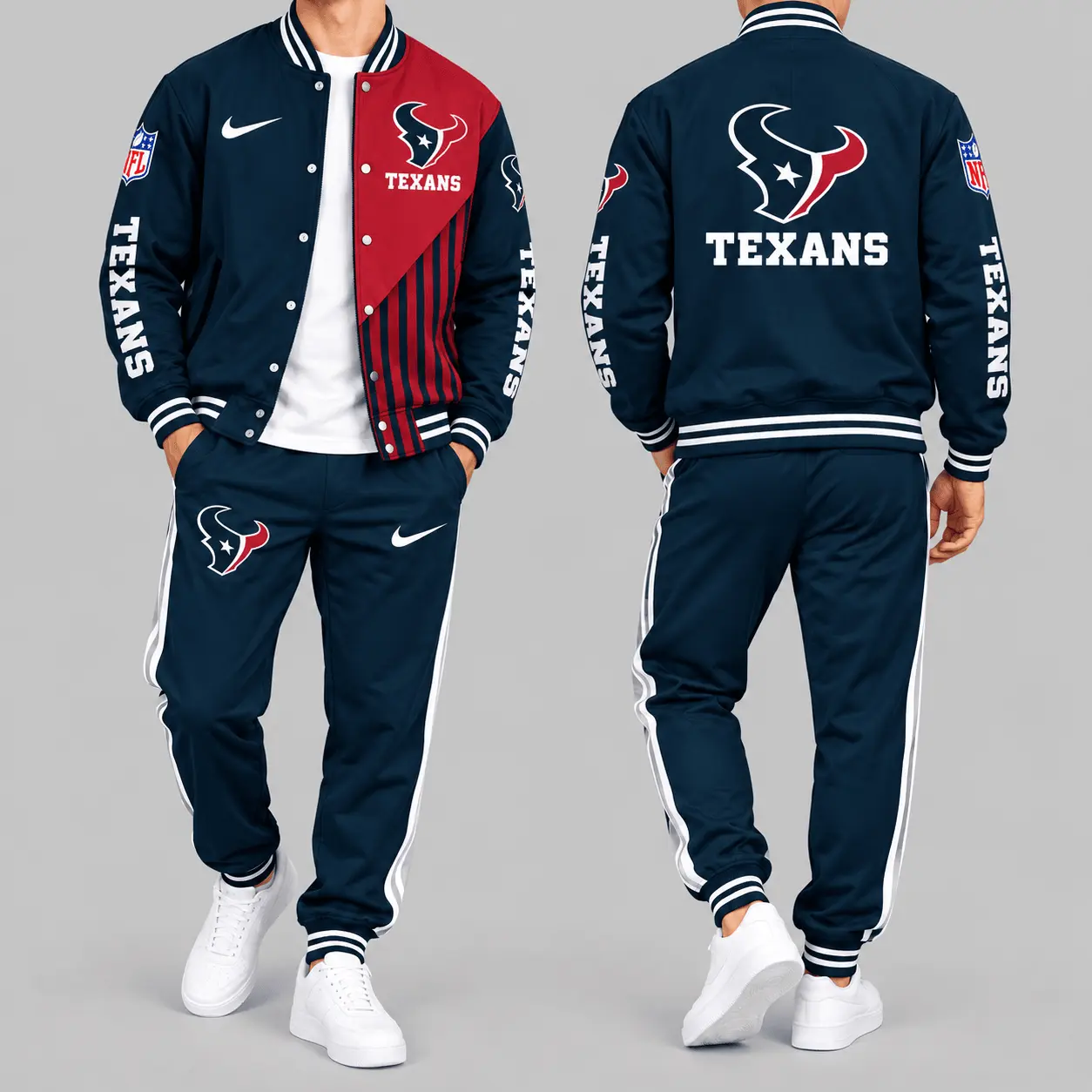 Houston Texans | NFL Split Panel Baseball Jacket Jogger Set