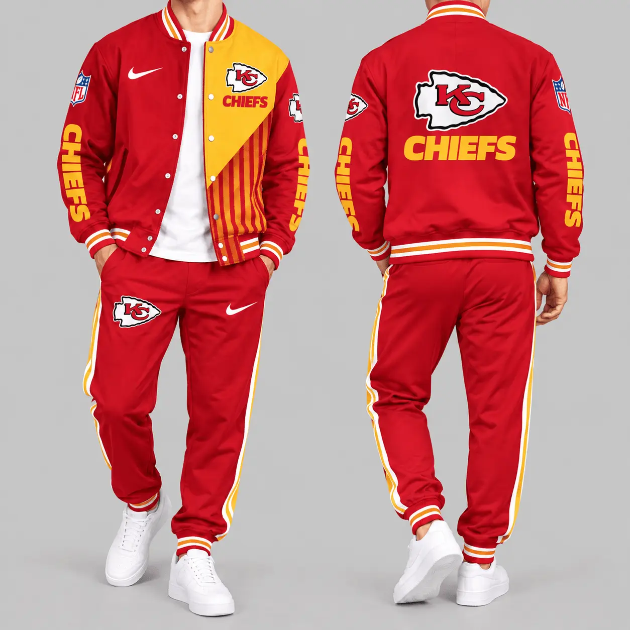 Kansas City Chiefs | NFL Split Panel Baseball Jacket Jogger Set