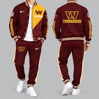 Washington Commanders | NFL Split Panel Baseball Jacket Jogger Set