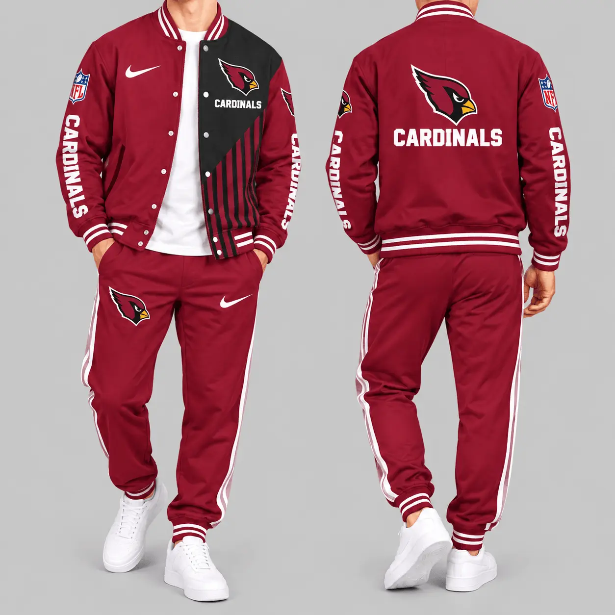 Arizona Cardinals | NFL Split Panel Baseball Jacket Jogger Set