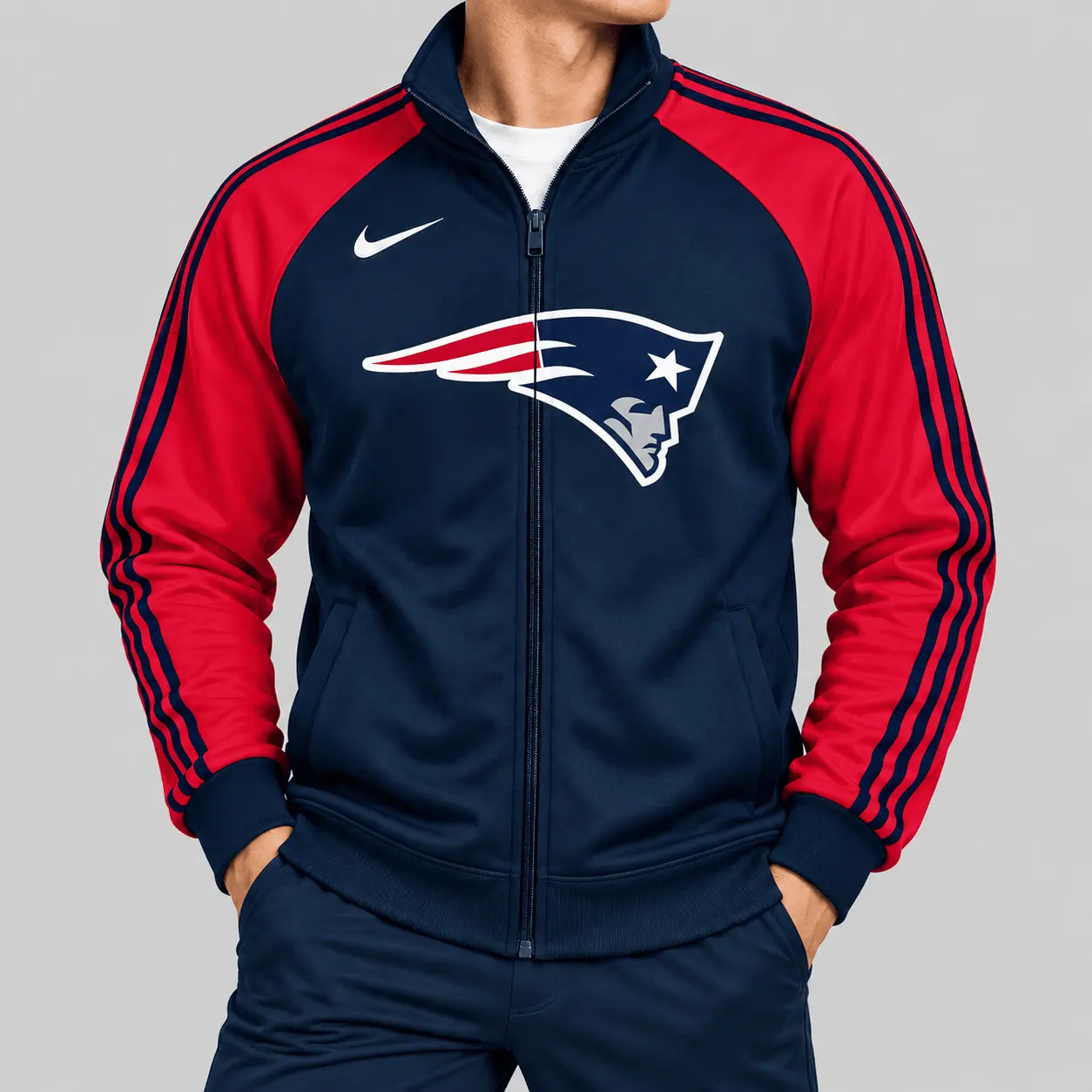 New England Patriots | NFL Contrast Sleeve Full Zip Jacket