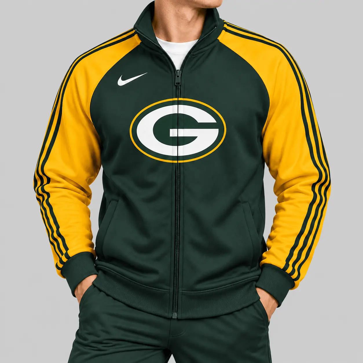 Green Bay Packers | NFL Contrast Sleeve Full Zip Jacket