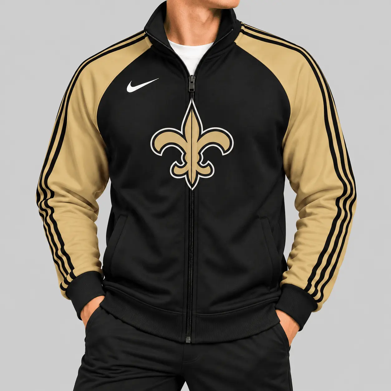 New Orleans Saints | NFL Contrast Sleeve Full Zip Jacket