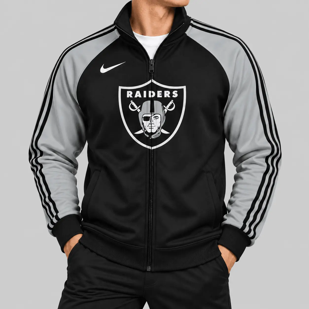 Las Vegas Raiders | NFL Contrast Sleeve Full Zip Jacket