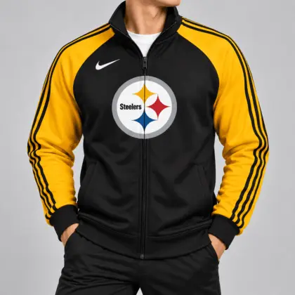 Pittsburgh Steelers | NFL Contrast Sleeve Full Zip Jacket