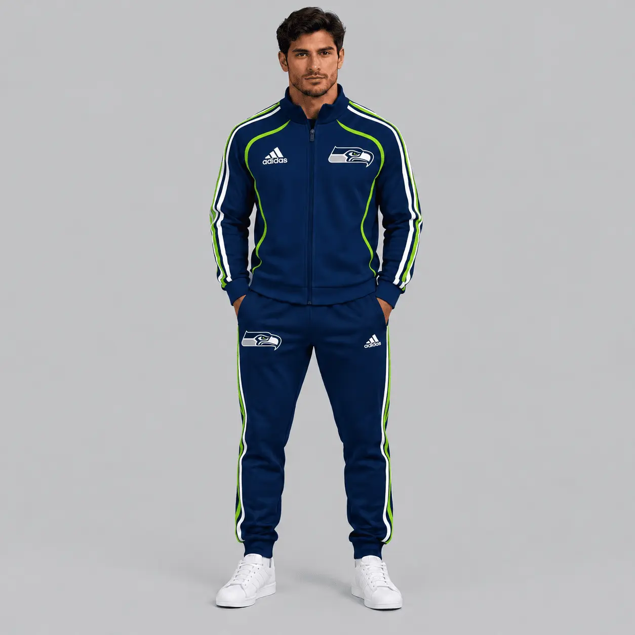 Seattle Seahawks | NFL Piped Track Jacket Jogger Set